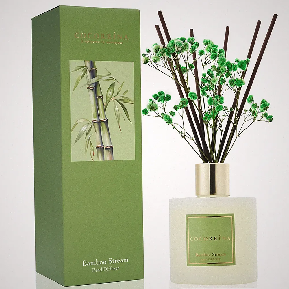 Cocorrína Reed Diffuser - Bamboo Stream Scented 6.7 Ounce/1pack, Green