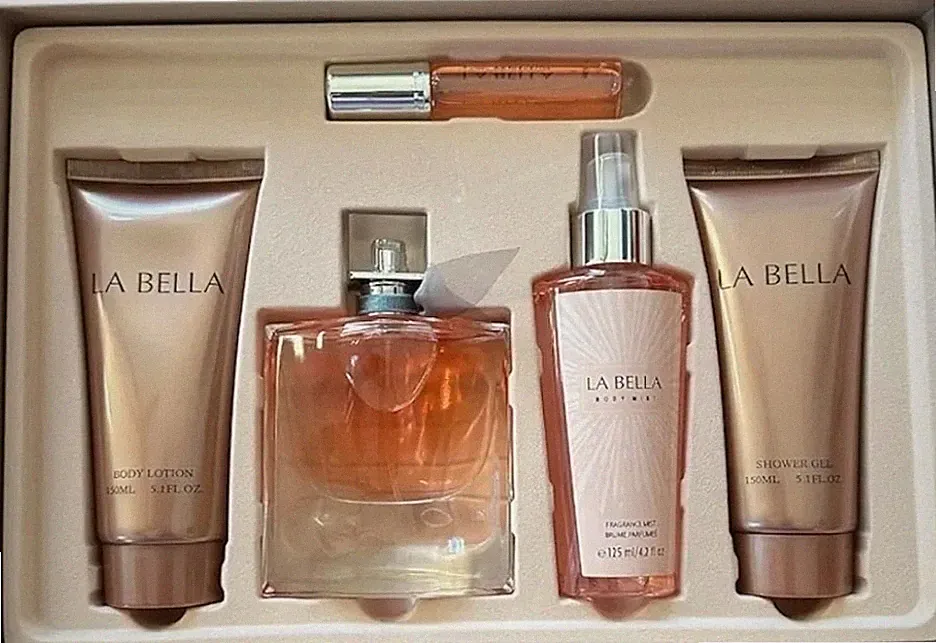 LA BELLA Luxury Fragrance Gift Set, 5-Piece Collection with Eau de Parfum, Body.