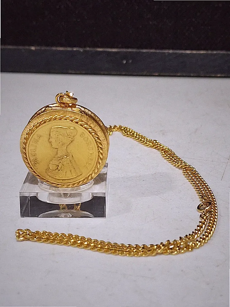 RARE- ANDIAMO SCENT CREME SOLID PERFUME PENDANT LOCKET CHAIN MARCELLA BORGHESE